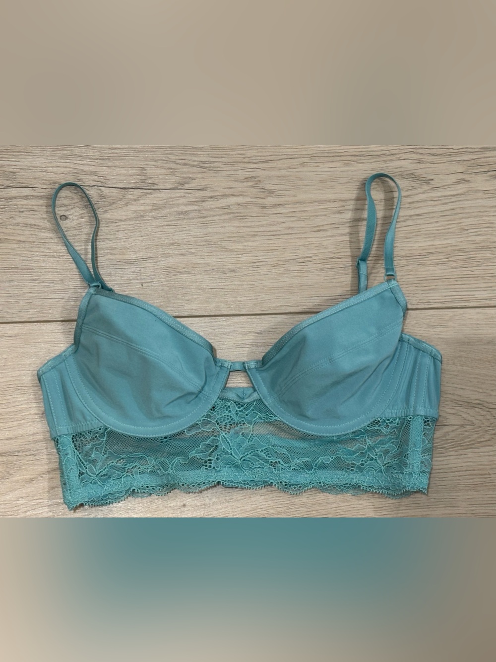 Lace Balconette Bra in Seafoam Green